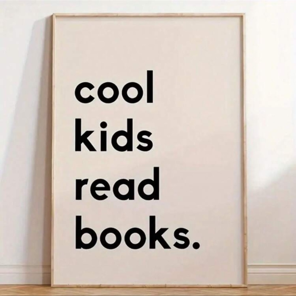 Cool Kids Read Books Artwork, Canvas Print, 12”x16” Unframed